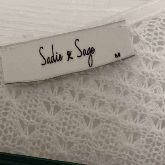 Long sleeve white sweater duster.  39” long.  Lightweight.  V good condition. M. - Picture 3 of 6